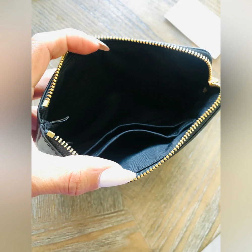 Coach  Embossed Patent Leather Black Wristlet - Picture 2 of 7